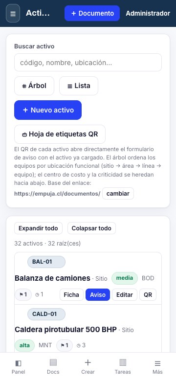 Empuja Mantención en teléfono
